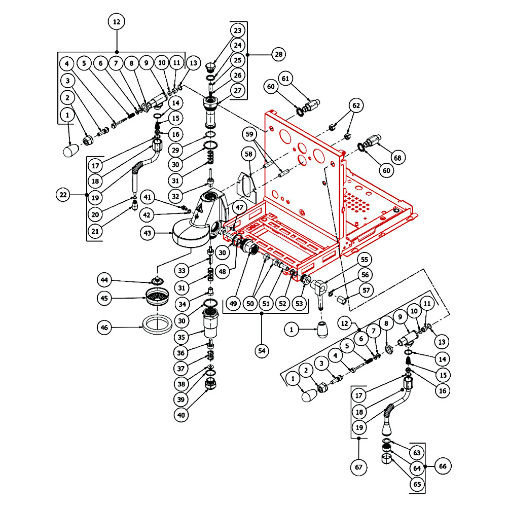 Explosionszeichnung Bezzera Luce