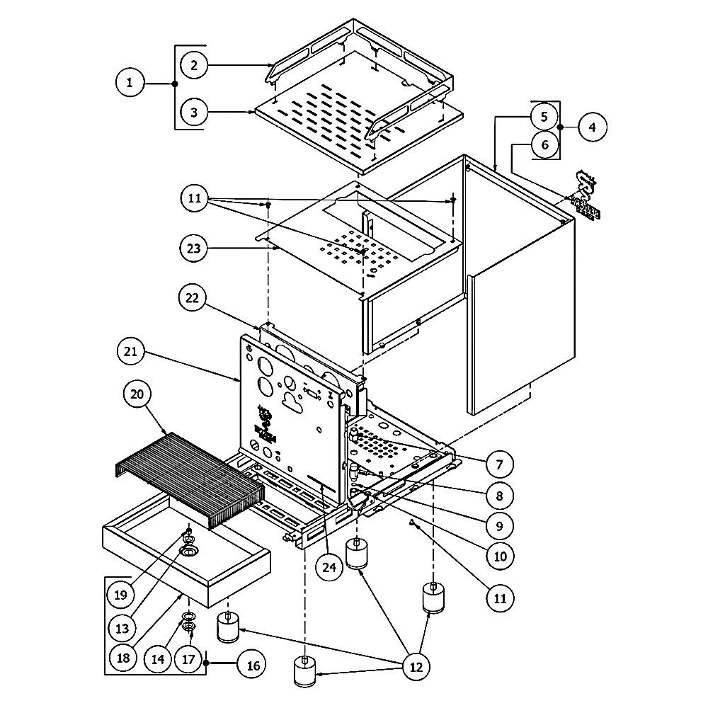 Explosionszeichnung Bezzera Luce Gehäuse PID Fast