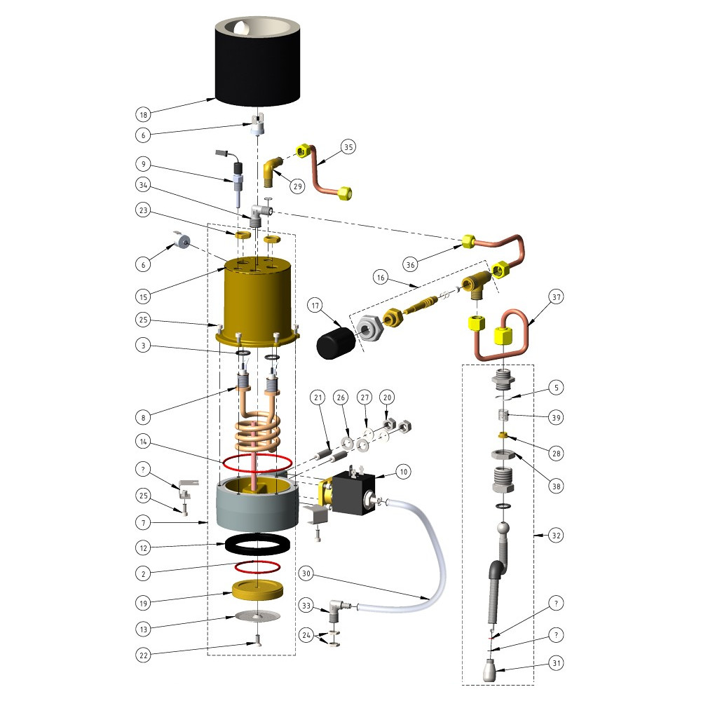Explosionszeichnung Profitec Go 100