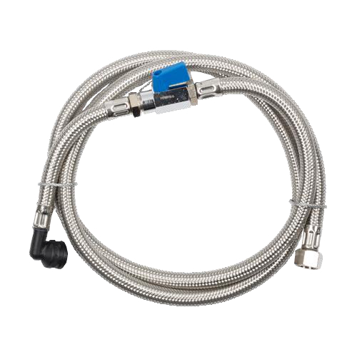 BWT Verbindungsschlauch DN 8, 1,5 m, mit Kugelhahn, FLEX Insert 90°-Bogen, Überwurfmutter 3/8 Zoll  IG