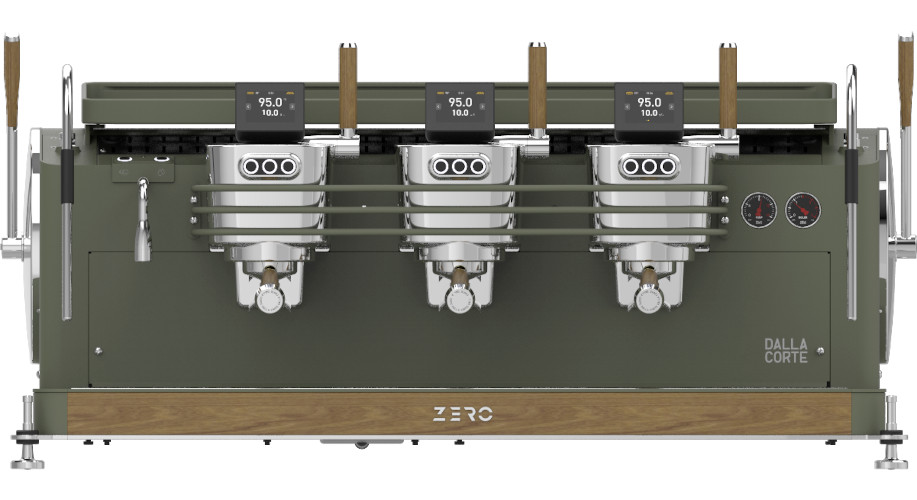 Dalla Corte Zero Barista Olive Green Walnut 3 Brühgruppen