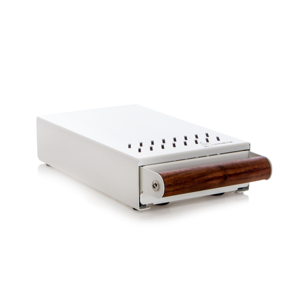 Marese Sudschublade mini weiss Nussholzgriff Marese Sudschublade mini weiss Nussholzgriff